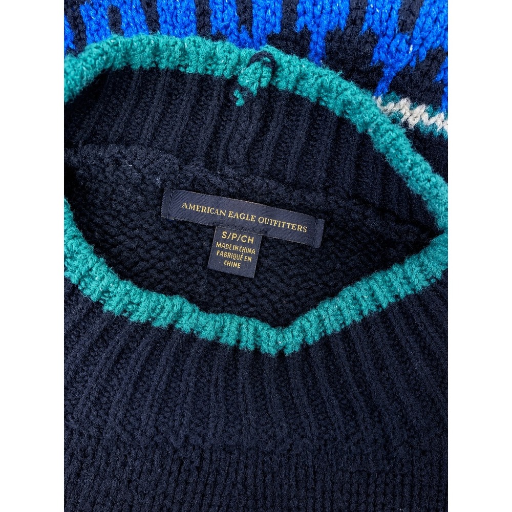 American Eagle Outfitters Fair Isle Mock Neck Knit Pullover - Picture 6 of 6